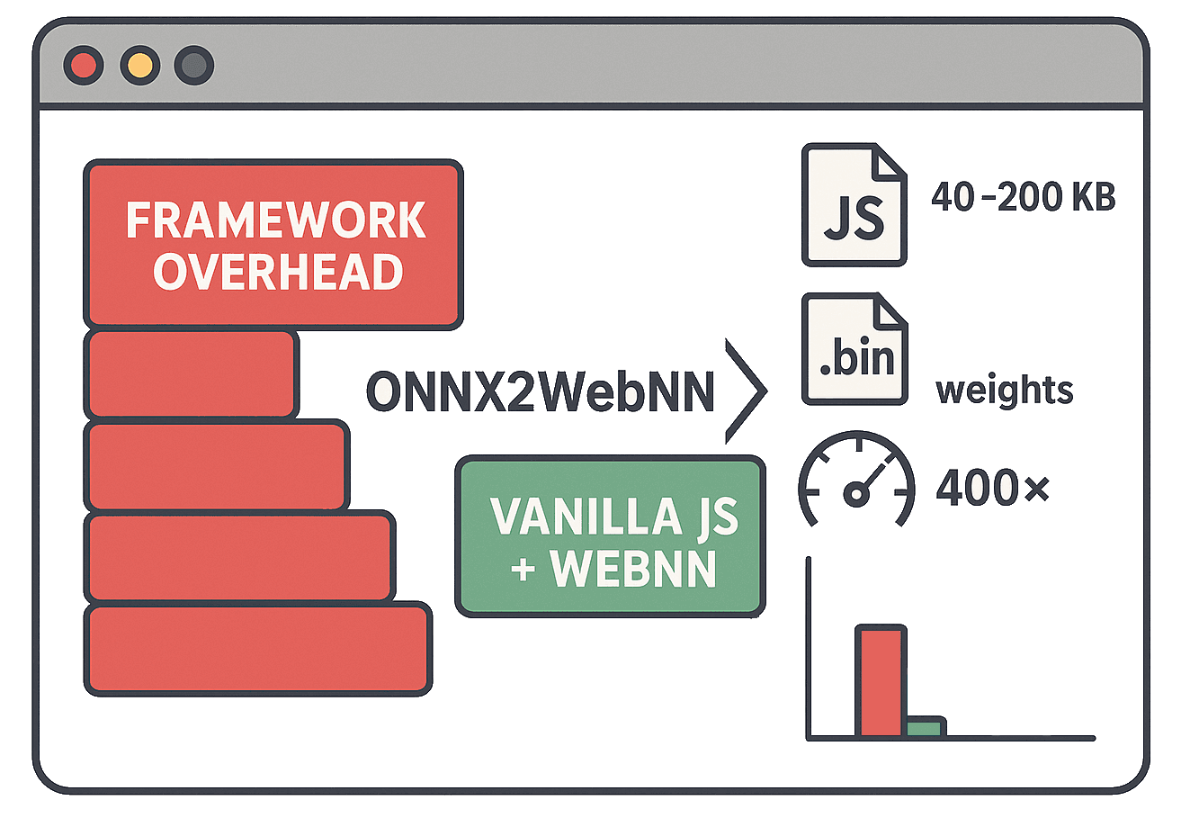 ONNX2WebNN - Reducing Web AI Framework Overhead by 99%