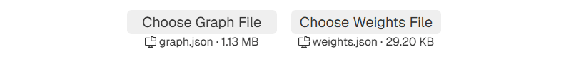 WebNN Code Generator - Choose Graph, Weights and Bin buttons