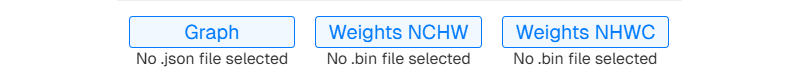 WebNN Code Generator - Choose Graph, Weights and Bin buttons