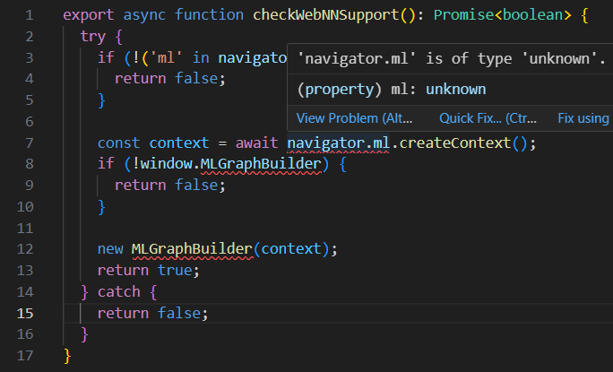 WebNN without TypeScript type definitions